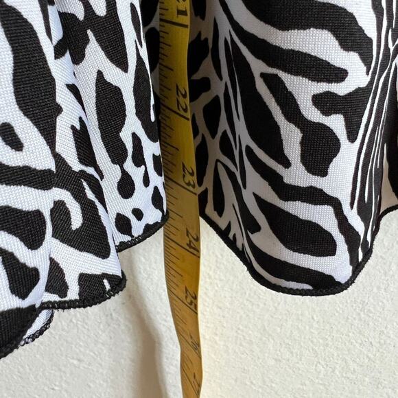 White Zebra Print Midi Skirt,‎  Y2K, Grunge, Boho, Festival, Small, Edgy - Picture 3 of 4